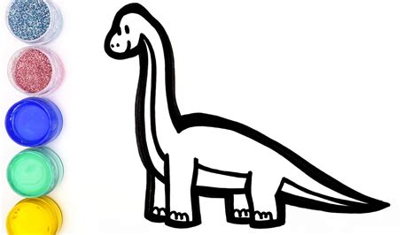 Dinosaur Brachiosaurus coloring and drawing Learn Colors for kids ...