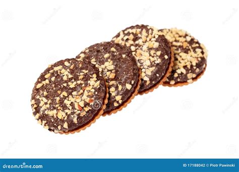 Chocolate Biscuits with Nuts Stock Photo - Image of dried, line: 17188042