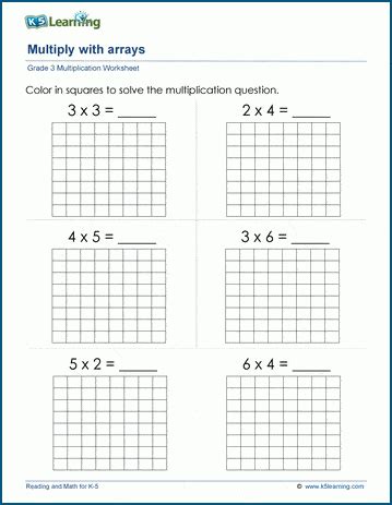 multiplication arrays worksheets array worksheets multiplication - 8 ...