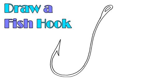 How to Draw a Fish Hook - EASY & FAST - YouTube