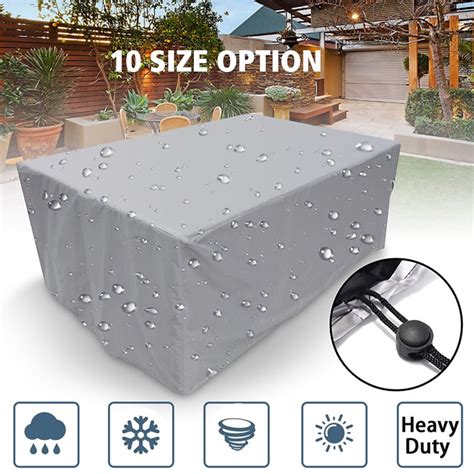 Rectangular Patio Table Cover Heavy Duty Waterproof Outdoor Furniture ...