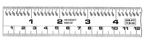 Tape Measure With Fractions Chart