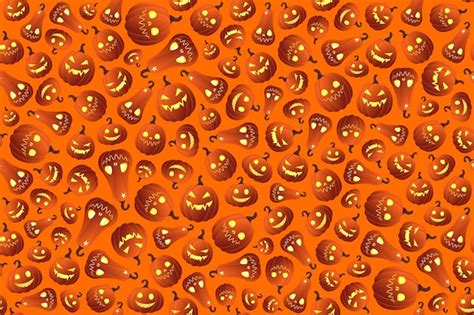 Premium Vector | Seamless background for halloween different pumpkins ...