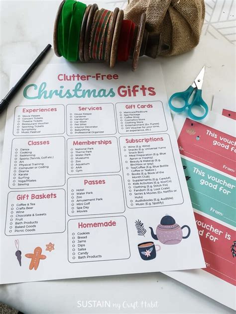 Creative Clutter Free Christmas Gifts (Free Printables) – Sustain My ...