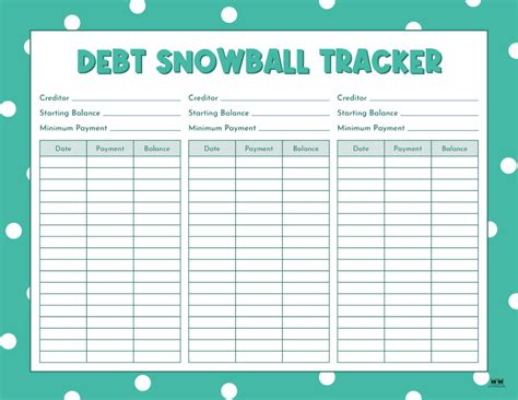 Free Debt Payoff Tracker Printable Pdf