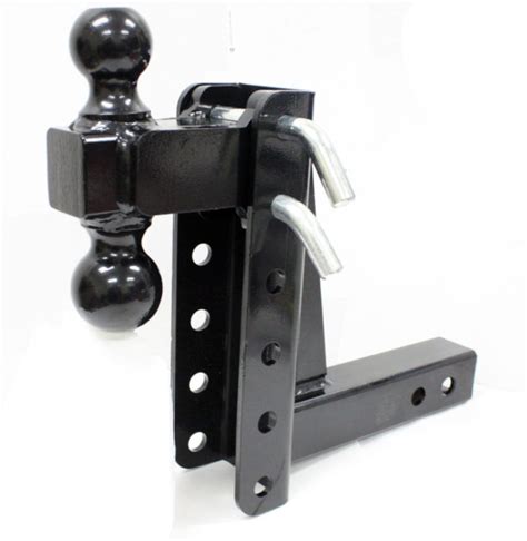 HD Dual Tow Ball Hitch Mount Adjustable Drop Raise Trailer Hitch Towing ...