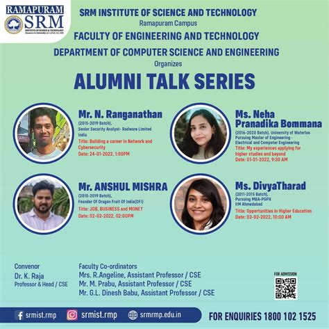 Alumni Talk Series - SRM Ramapuram | SRMIST Ramapuram