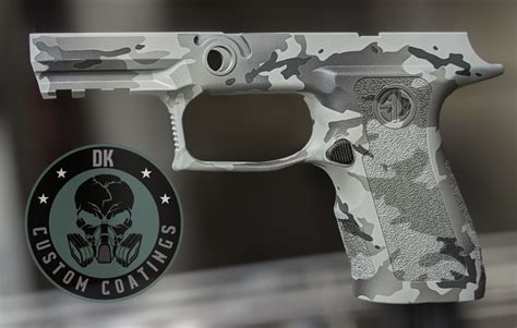 Sig P320 X Compact Grip Module - DK's Dark Alpine Camo Cerakote