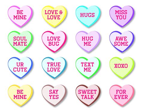 Conversation Hearts Svg Candy Heart Svg Candy Hearts With | Etsy