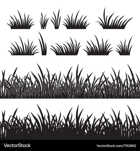 Grass silhouette seamless Royalty Free Vector Image