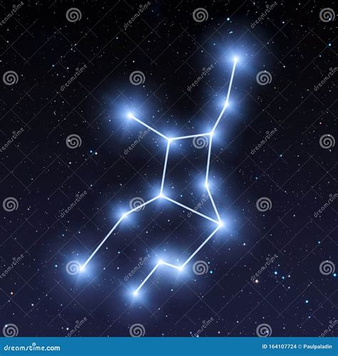 Virgo Constellation Map in Starry Sky Stock Illustration - Illustration ...