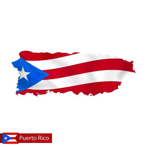 Puerto Rico map with waving flag of country. 34031087 Vector Art at ...