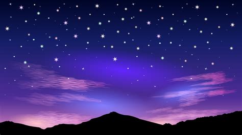 Pink Starry Night Sky