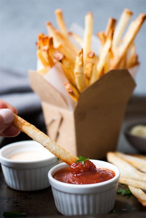 Crispy French Fries w/ Homemade Dipping Sauces | Crispy french fries ...