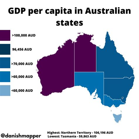 GDP per capita of Australian states Cred : Danishmapper on Instagram ...