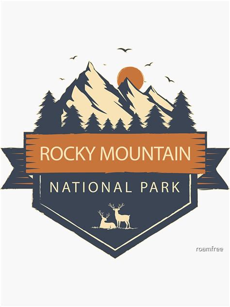 "Rocky Mountains National Park Retro Mountain Sticker" Sticker for Sale ...