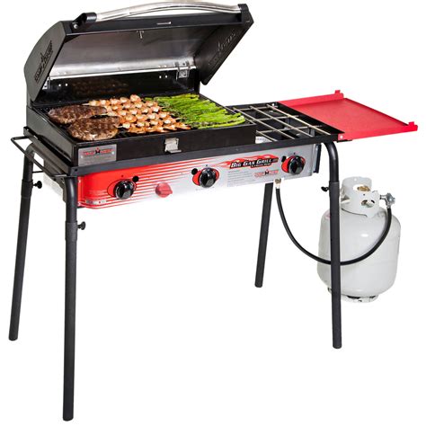 Camp Chef Big Gas Grill 3-Burner Outdoor Stove with BBQ Box Accessory ...