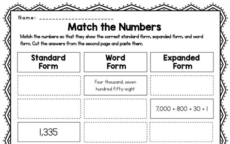 Standard Form Expanded Form Word Form - Printable Form, Templates and ...