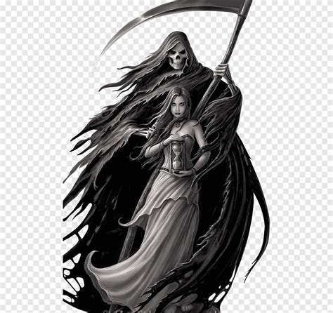 Free download | Death with woman illustration, Death Human skull ...