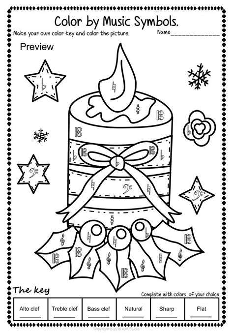 Simple and Fun Christmas Music Coloring Activity for Kids. This set ...