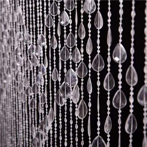 6ft Crystal Teardrop Non-Iridescent Beaded Curtain