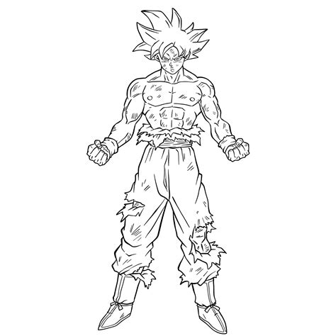 Coloring And Drawing Full Body Goku Ultra Instinct Coloring Pages | The ...