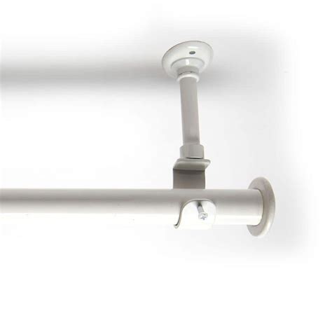 RoomDividersNow 108 in. - 168 in. Single Curtain Rod in White WROD168 ...