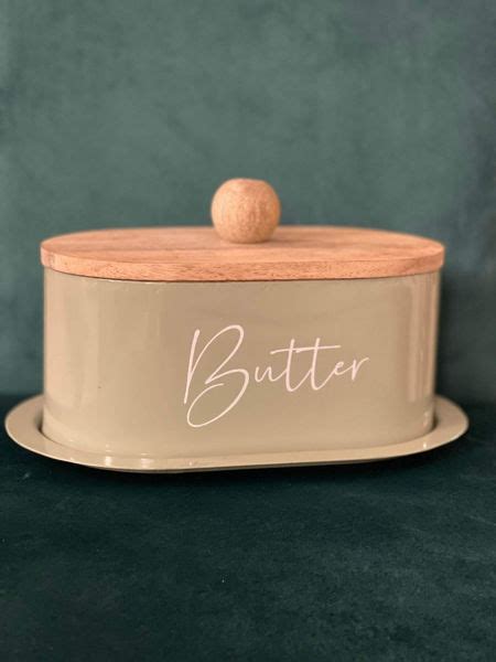 The Beautiful. Butter Dish with wooden lid