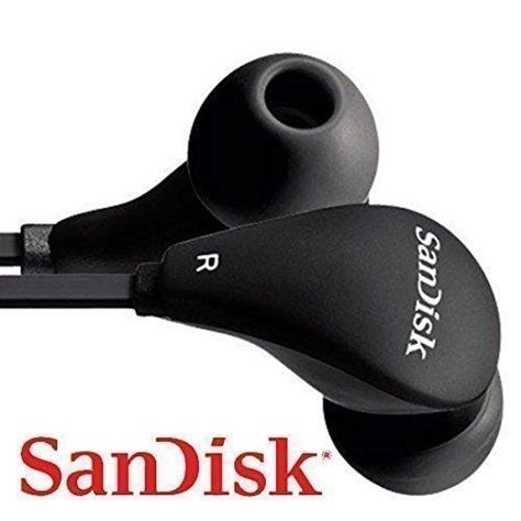 SanDisk Genuine Clip Sport in-Ear Headphones - Black Earbuds Earphones ...