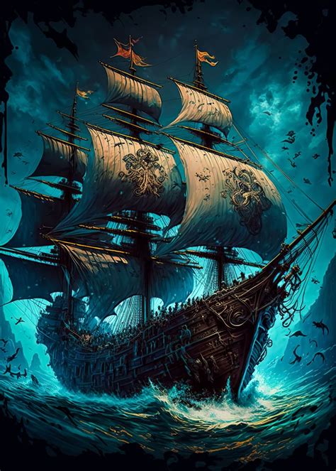 'Pirate Ship' Poster, picture, metal print, paint by Aron Sellers ...