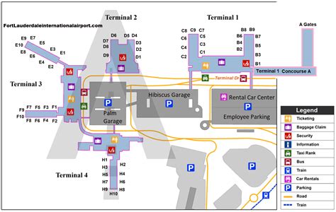 Fort Lauderdale Airport gate map | Fll Airport gate map by numbers