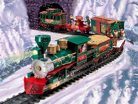 Train sets that go around christmas tree