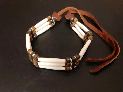 Native American Choker - Buffalo Bone - Buckskin - Sioux - Lakota ...