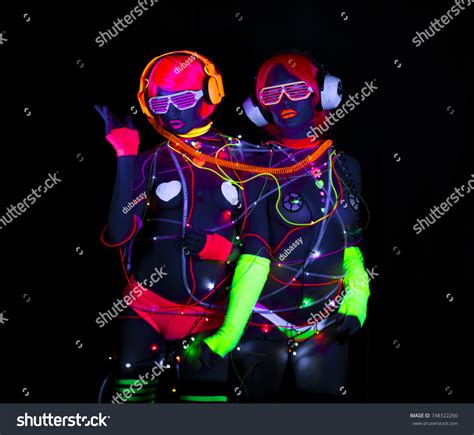 2 Sexy Cyber Glow Raver Women Stock Photo 748322260 | Shutterstock