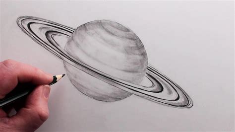 Cómo dibujar Saturno: dibujo a lápiz tonal