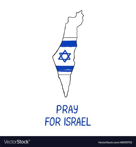 Pray for israel hand drawn Royalty Free Vector Image