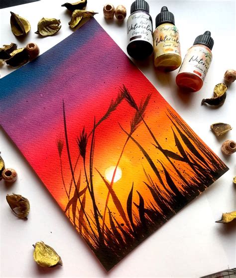 Gorgeous Sunset - Watercolor edition 2 in 2021 | Sky art painting, Diy ...