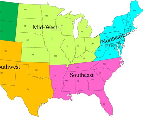 The Best Us Regions Map Printable | Tristan Website