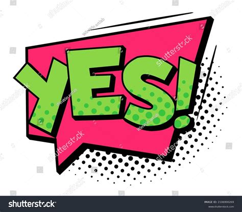 Yes Comic Speech Bubble Magazine Page Stock Vector (Royalty Free ...