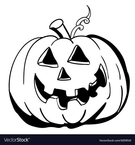 Black and white halloween pumpkin Royalty Free Vector Image