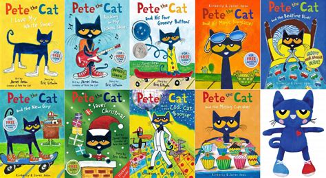 Pete the Cat Series HARDCOVER 1-9 HC WITH PLUSH PETE by Dean, James ...