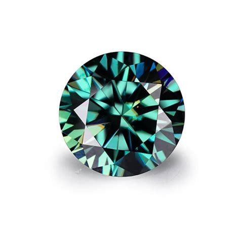 Dark Green Loose Moissanite Stone Brilliant Excellent Round - Etsy