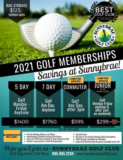 2021 Golf Memberships at Sunnybrae Golf Club - Sunnybrae Golf Club