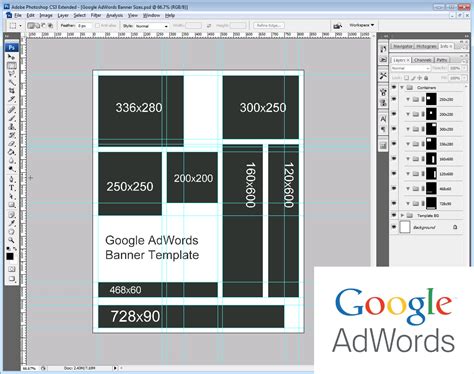 Google AdWords Remarketing Banner Size Template - Rise of the Web