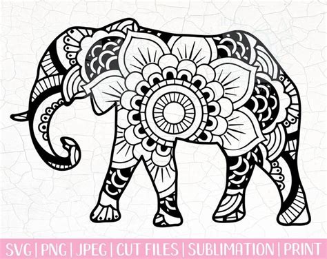 Mandala Elephant SVG Elephant Clipart Elephant Svg Vector | Etsy ...