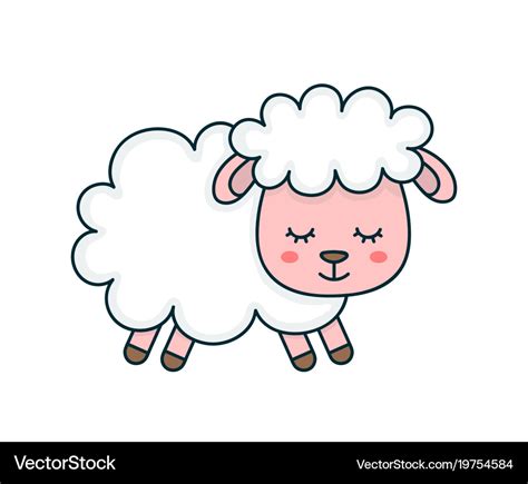 Cute smilng funny sleeping sweet sheep Royalty Free Vector