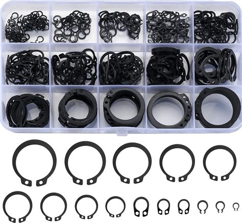 350 Pcs retaining rings, Snap Rings Assortment Kit, Circlips Snap ...