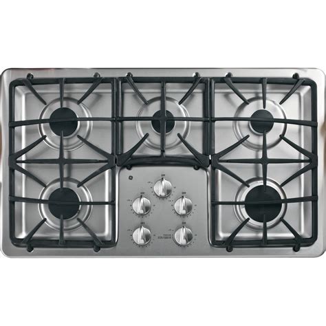 Shop GE Profile 5-Burner Gas Cooktop (Stainless Steel) (Common: 36-in ...