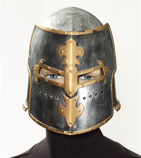 Medieval Warrior Helmet Costume Adult Men Silver Armor Knight Game of ...