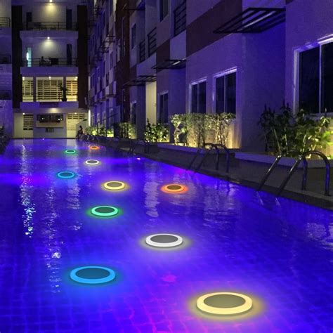 16 Colors RGB Solar LED Underwater Floating Swimming Pool Light Remote ...